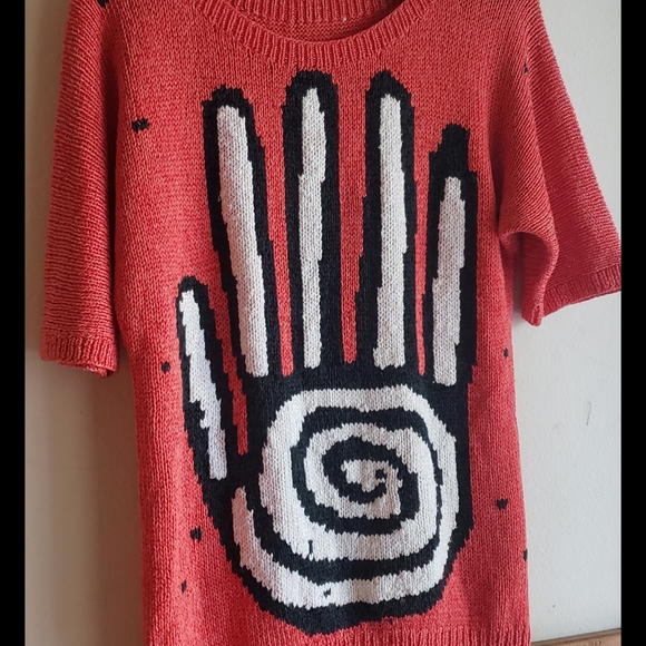 Vintage Palm Hand Swirl Knitted Top - Picture 4 of 7